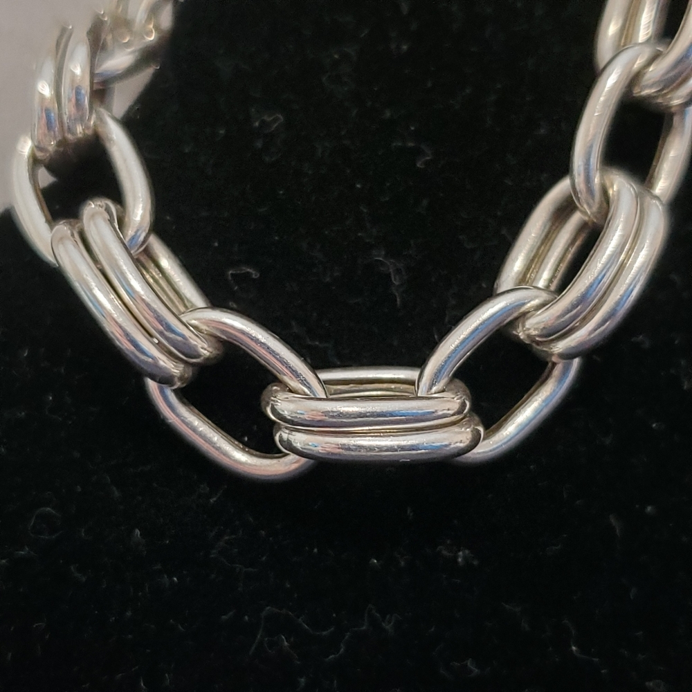 Sterling Double Link Bracelet ITALY - Picture 13 of 16